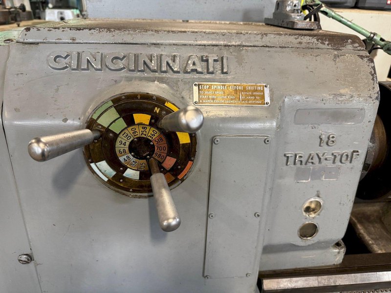 18" x 42" Cincinnati Tray-Top Lathe, 980 RPM, Chucks, 3 HP