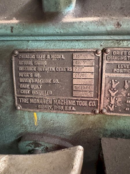 54" X 228" MONARCH ENGINE LATHE. STOCK # 0889225