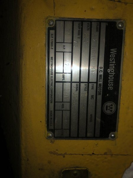 75 HP WESTINGHOUSE DC MILL MOTOR