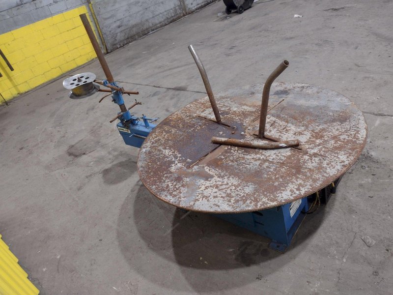 5,500 LBS X 48" AWC (ACCRA-WIRE CONTROLS) MODEL #F-200AF HORIZONTAL PALLET TYPE POWERED DE-COILER REEL: STOCK #19265