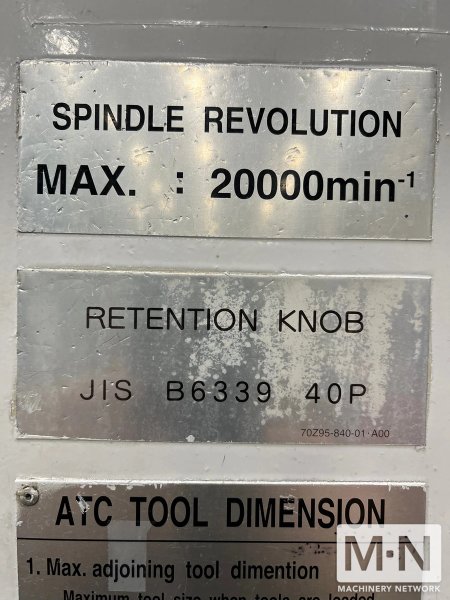 Yasda H30i CNC 5-Axis Horizontal Machining Center, 2000