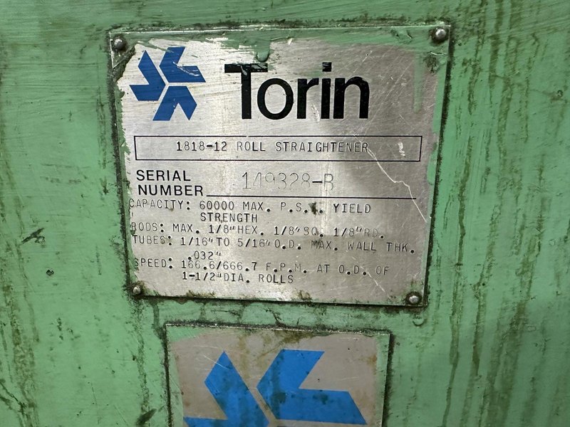5/16" X 12 ROLL TORIN MODEL #1818-12 2-PLANE WIRE &amp; BAR POWERED STRAIGHTENER: YOBRO #23873