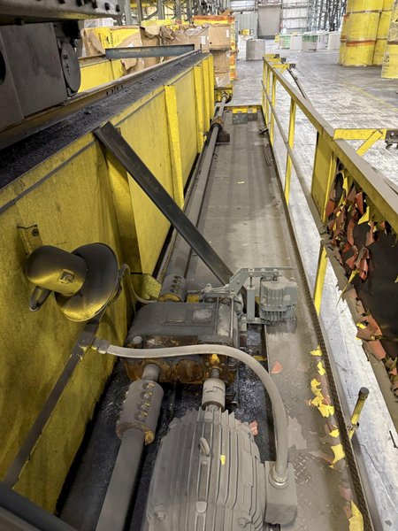 30/5 TON X 60' SPAN SHAWBOX OVERHEAD BRIDGE CRANE. STOCK # 1006525