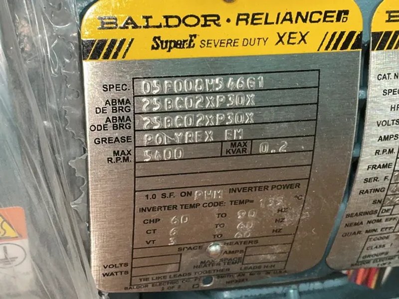 Baldor-reliance 1hp, 3450rpm Severe Duty Motor - 1211377365-20