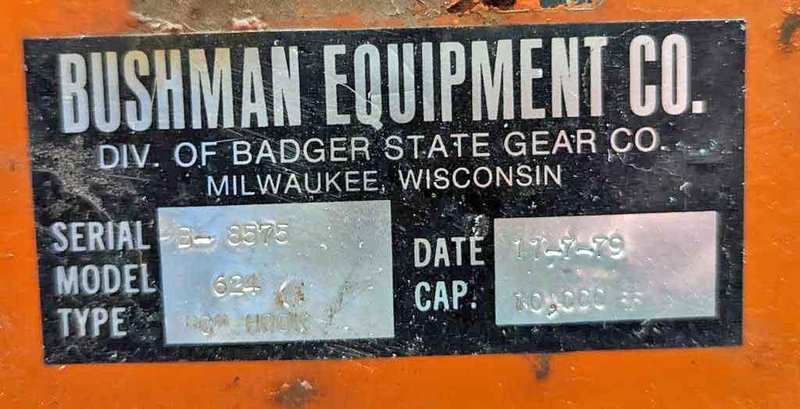 10,000# x 60" BUSHMAN C-HOOK STOCK# 2876