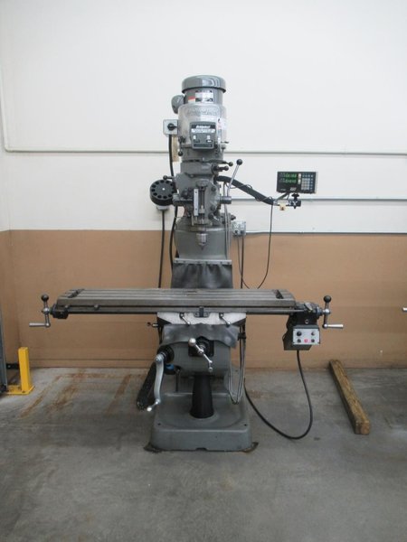 Bridgeport Series I-2HP Vertical Knee Mill, Sony Millman 2-Axis DRO, 9"x 48" Table, X-Axis Power Feed, Power Quill Feed, Chrome Ways- Auction Item