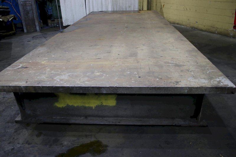 99-1/4" X 257" X 3" STEEL PLATE ON STAND: STOCK #74980