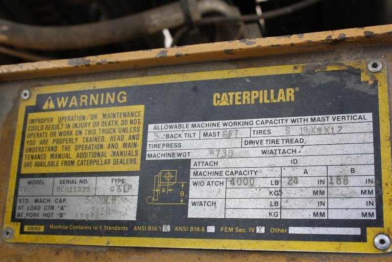5,000 LB CATERPILLAR FORKLIFT: STOCK #64297