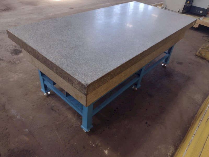 8' X 4' X 14" CHALLENGE PRECISION LAYOUT INSPECTION GRANITE TABLE W/ EDGE LEDGES: STOCK #23812