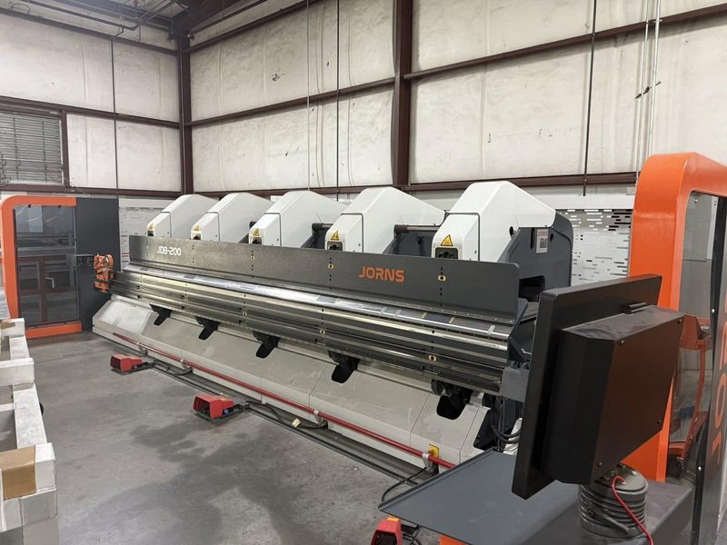 14 ga. x 17′ Jorns JDB-200G Folding Machine , 2021 – Slitter SL3 (3mm), Double Servo Pump, Hydraulic Cooling System