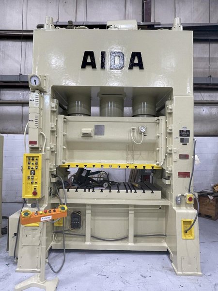 200 ton Aida PDA-20M Used Straight Side Mechanical Metal Stamping Press For Sale, Under Power!