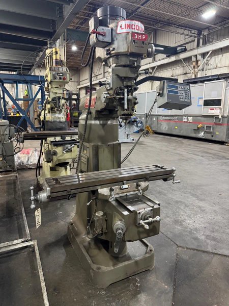 USED LINCOLN 9" X 42" KNEE MILL WITH 2-AXIS READOUT, Year: 1994