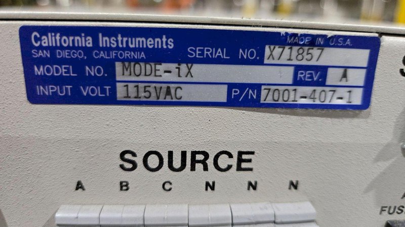 CALIFORNIA INSTRUMENTS MODE-iX 1 TO 3 PHASE MODE SWITCH USED