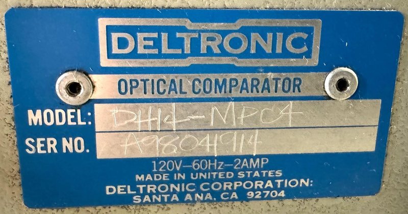 14" Deltronic Optical Comparator DH14-MPC4, Surface Illumination, DRO
