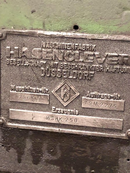 Hasenclever Forging Press Model WSHK 250