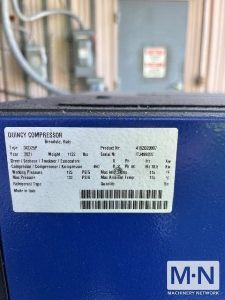 Quincy QGD-25 Air Compressor, 2021