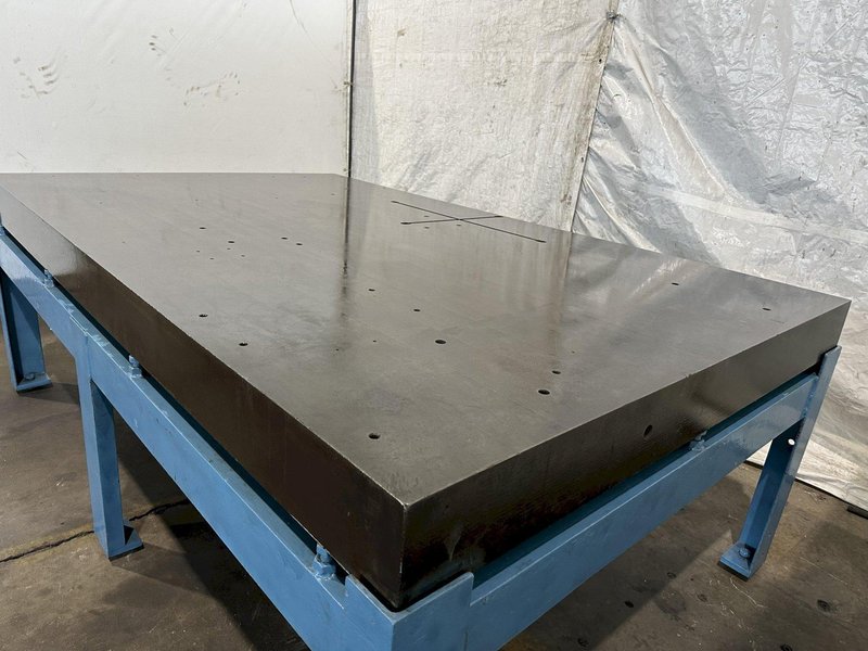 60" X 96" CAST IRON SURFACE PLATE W/ STAND. STOCK # 0850523.