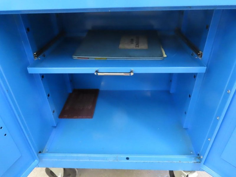 Xcel Two Drawer/2 Door Potable Cabinet On Casters w Contents, Locks and Keys- Auction Item