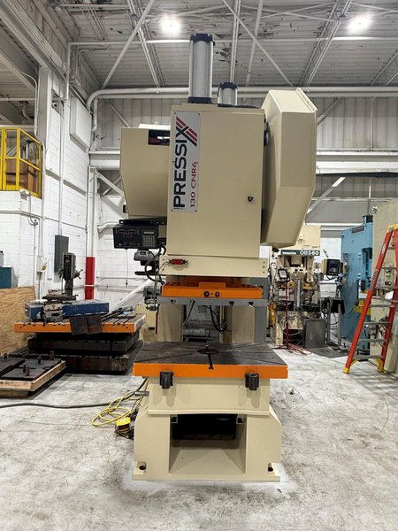 130 ton Pressix Adjustable Stroke Metal Stamping Gap Frame Back Geared Press, Year 2006
