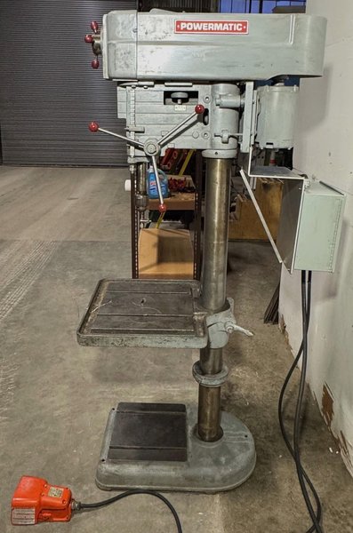 20" Powermatic Single Spindle Drill 1200, V-Speed, 3 M.T., 22" x 19" Tbl., 1 HP