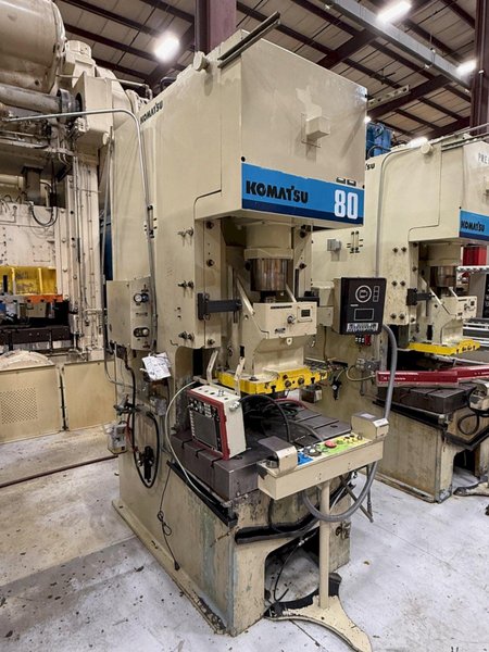 80 Ton KOMATSU OBS Press - Used Komatsu Model 80H-VS-3 Mechanical Stamping Press For Sale, Year 1996,  Under Power!