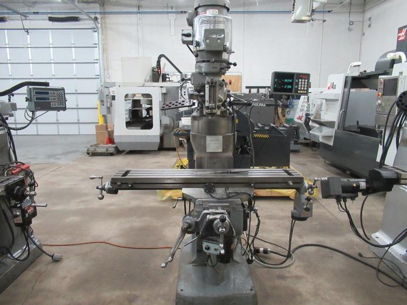 Bridgeport Series I-2HP Vertical Knee Mill, 2-Axis DRO, 9" x 48" Table, Power Table Feed