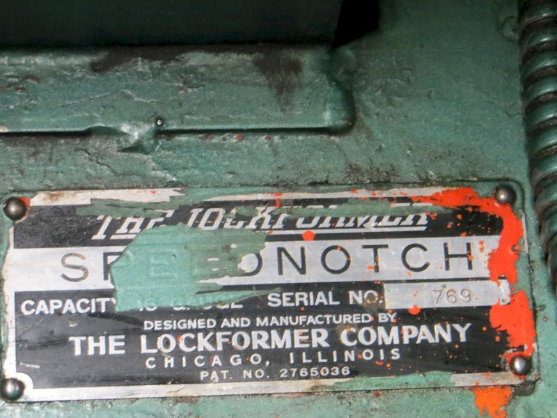16 Ga. Lockformer SPEEDNOTCH Power Notching Machine, 10 ft