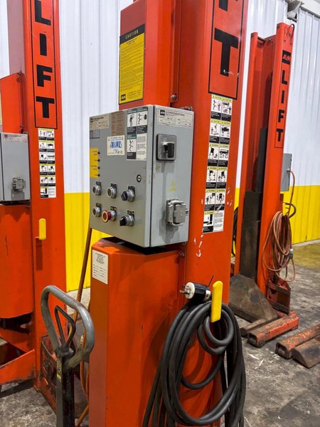 (6) 18,000 LB ALM MODEL #WE-18 HEAVY DUTY ELECTRIC MOBILE COLUMN LIFT AUTOMOTIVE JACKS: YOBRO #24551