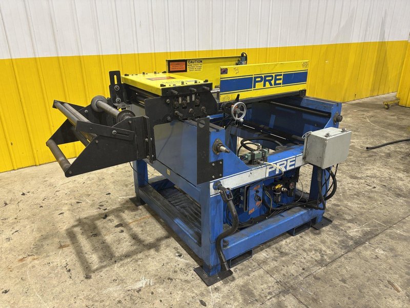 12" W X 18" STROKE PRESS ROOM EQUIPMENT PRE PNEUMATIC COIL STRAIGHTENER &amp; AIR FEEDER : STOCK #23254