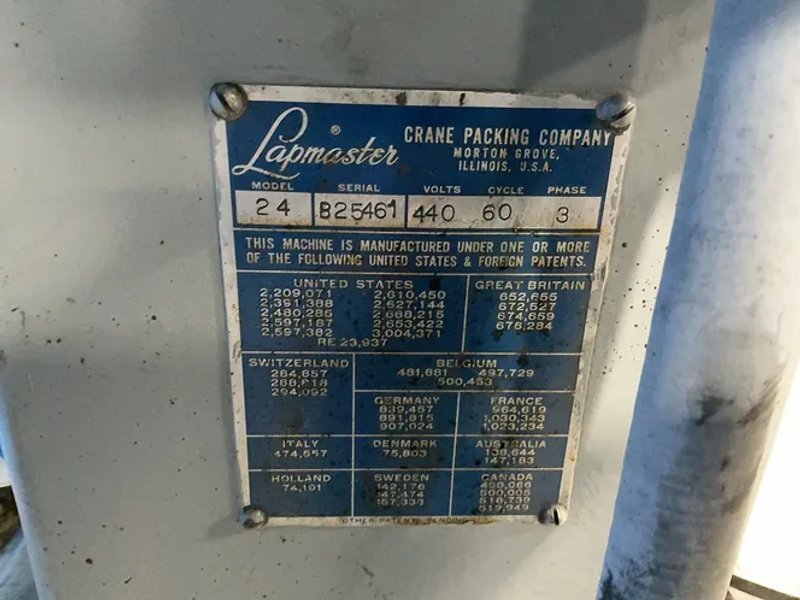 Lapmaster Crane Packing Company 24” Diameter  Lapper - 24