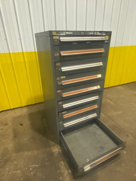 9 DRAWER X 30” X 28” X 59”  STANLEY VIDMAR TOOL STORAGE CABINET: YOBRO #26072