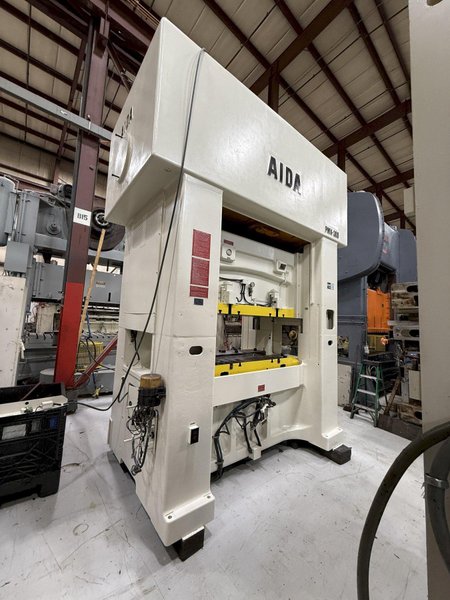 300-ton Aida PMX-L2-300(1) Used Straight Side Mechanical Stamping Press For Sale, "New" Press Controls Included. Year 1990