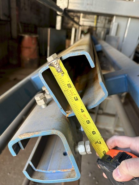 1000 LBS X 13' x 36' GORBEL OVERHEAD CRANE SYSTEM, WITH RUNWAY RAILS &amp; PNEUMATIC BUDGET HOIST: STOCK #19685