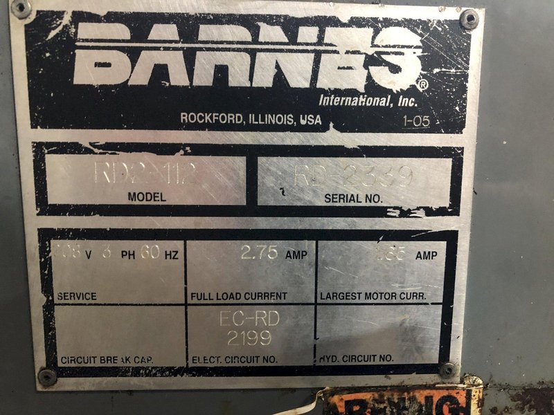 BARNES MODEL RD2-112 CHIP SEPERATOR &amp; COOLANT FILTER SYSTEM: STOCK #15722