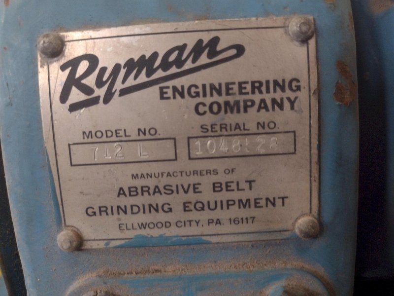 7.5 HP RYMAN ENGINEERING MODEL #712L LATHE TOOL POST GRINDER ABRASIVE BELT GRINDING HEAD: STOCK #15246