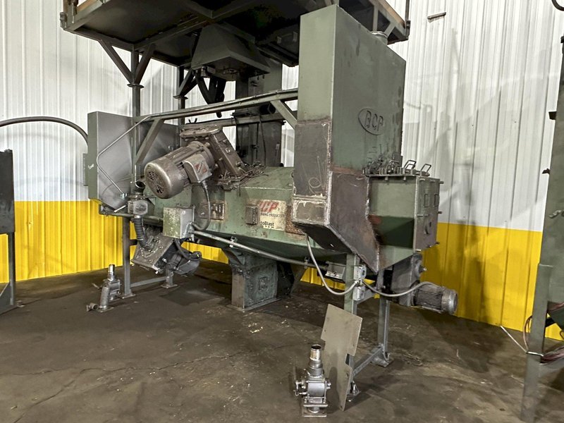 3" BCP MODEL #A4-7620 3-WHEEL COIL BAR PASS -THROUGH BLAST MACHINE, RECLAIM &amp; DUST COLLECTOR: STOCK #20000