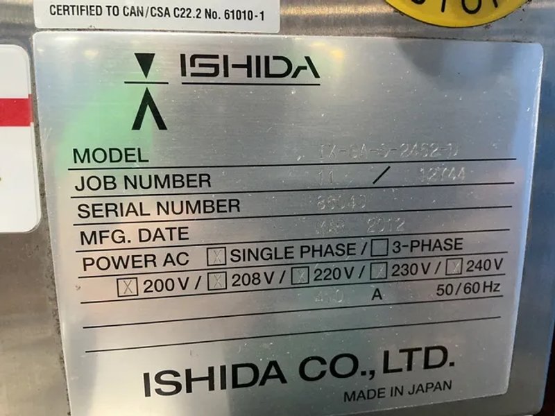 Ishida X-ray Inspection System - Ix-ga-s-2462