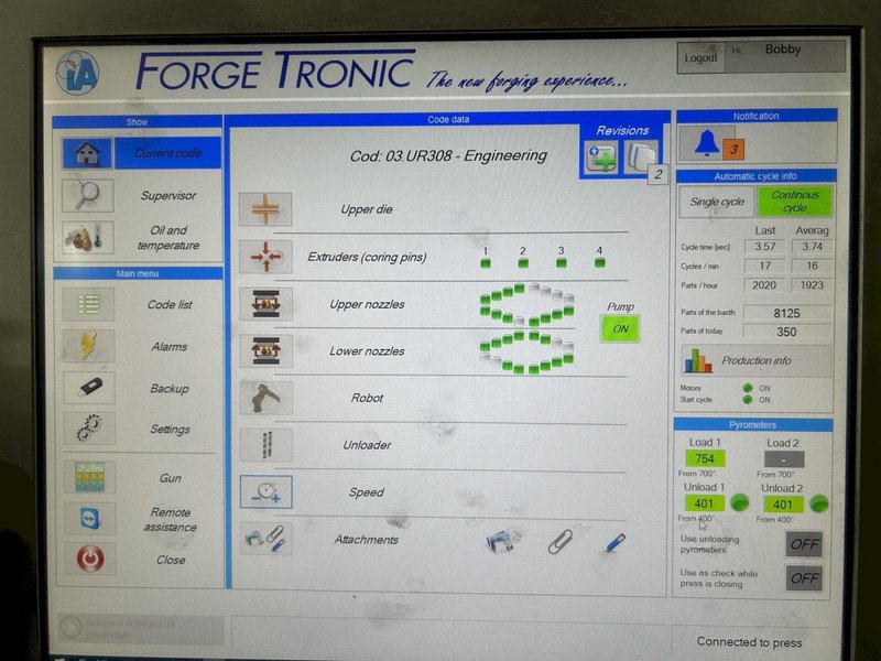 Forgetronic FT 7100HC Forging Press W/ Cefi Induction Unit (New 2021)