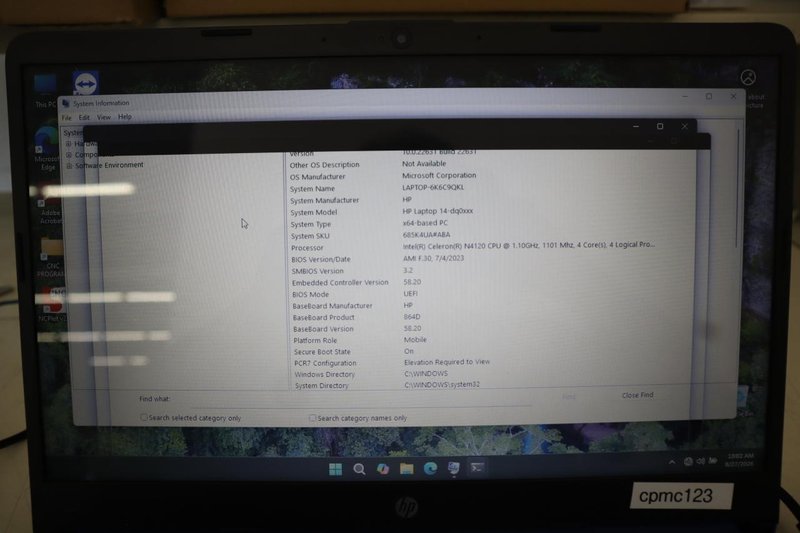 (4) Hewlett Packard Model 14-dq0055dx Laptop Computers, System info in photos.- Auction Item