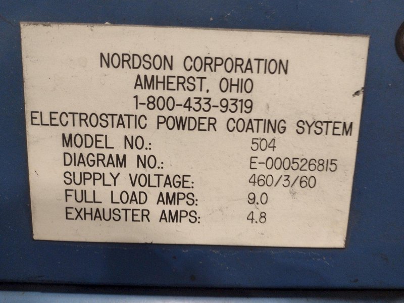 NORDSON POWDER COAT PAINT SYSTEM WITH FEEDER &amp; I-CONTROL: YOBRO #26208