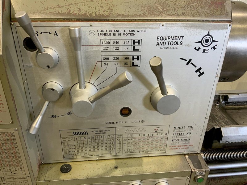 24" X 120" JET MODEL 24X120PGH, GAP BED ENGINE LATHE: STOCK #81559