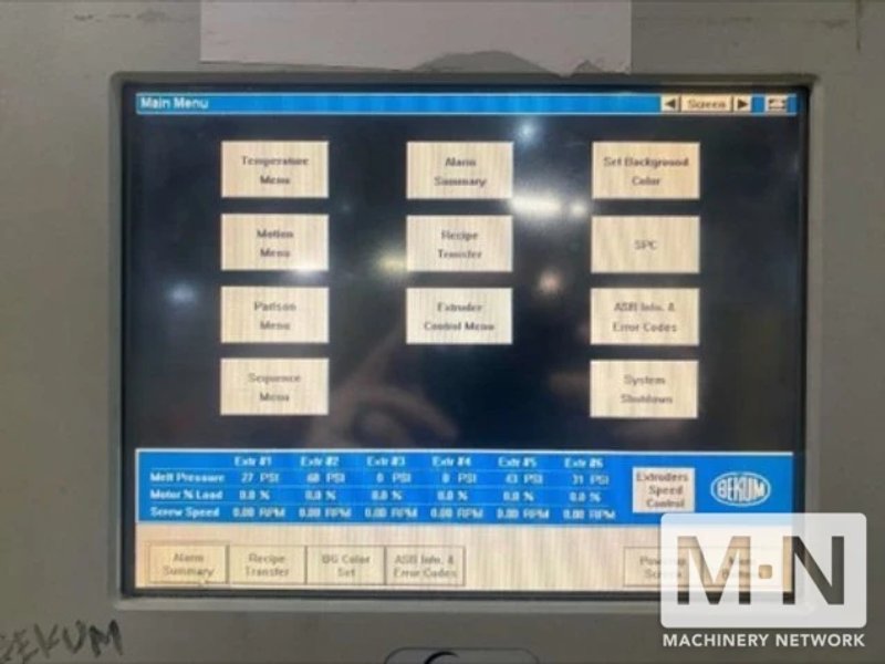 BEKUM MODEL BA14 MULTI LAYER EXTRUSION BLOW MOLDING MACHINE MFG 2006