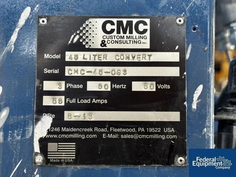 Cmc 201345 Liter Cmc Media Mill  - 45 Liter Convert