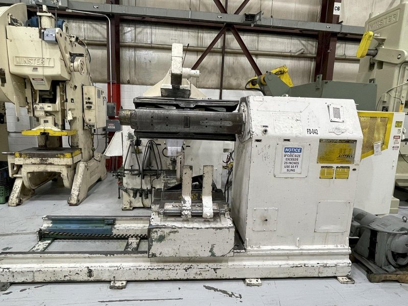 20,000 lbs. x 36" Littell Coil Reel with Car and Powered Straightener, Good Running!