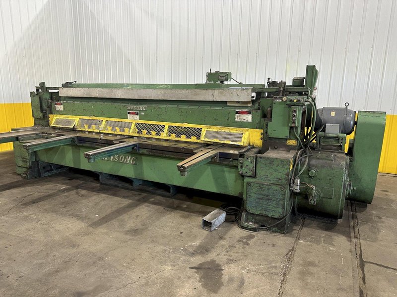 12' X 1/2" WYSONG MODEL #1250 MECHANICAL POWER SQUARING SHEAR. STOCK #1228024