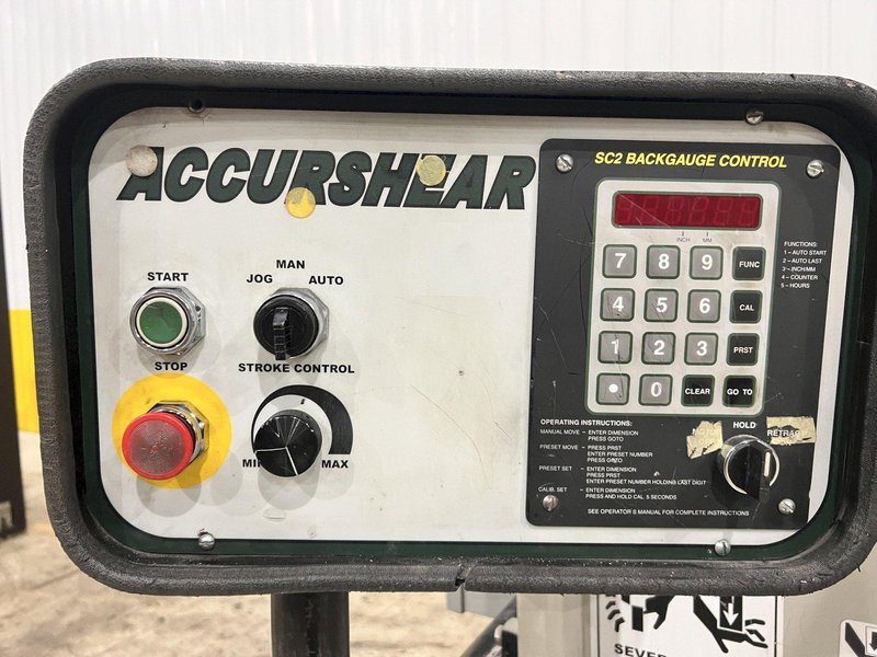 6' X .135" ACCURSHEAR MODEL #61356 HYDRAULIC POWER SQUARING SHEAR: STOCK #22035