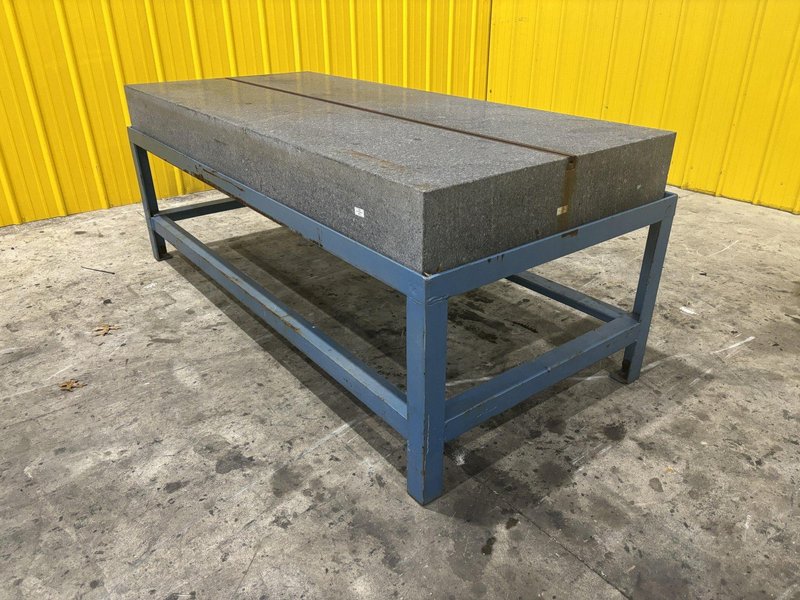 36" X 78" X 8" THICK RAHN GRANITE PRECISION LAYOUT PLATE ON STAND: STOCK #11475