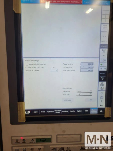 550 TON 62.9 OZ LS MTRON MODEL ONE 550i30 SERVO HYDRAULIC INJECTION MOLDING MACHINE MFG 2022 (2) AVAILABLE LOW HOURS