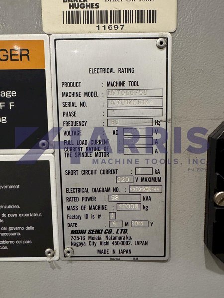 2011 Mori Seiki NV-7000/50 CNC Vertical Machining Center