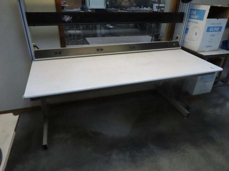 Adjustable Work Bench and Light w Power Strip- Auction Item